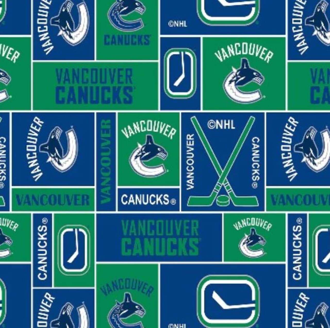 Sykel Enterprises NHL Team Fleece Blanket Fabric-Vancouver Canucks Geometric Fleece Fabric